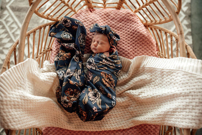 Snuggle Hunny Kids - Jersey Baby Wrap Swaddle & Topknot (Set) - Belle