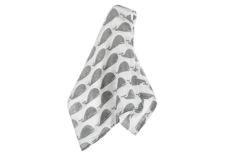 Milkbarn - Organic Muslin Baby Swaddle - Grey Whale
