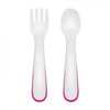 OXO TOT - Plastic Feeding Spoon & Fork Set in Case - Pink