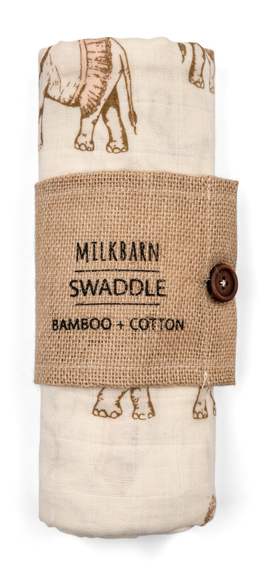 Milkbarn - Bamboo Baby Swaddle - Tutu Elephant