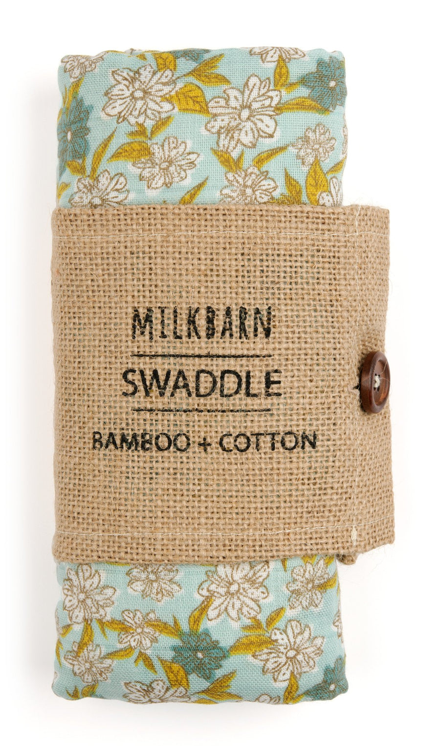 Milkbarn - Bamboo Baby Swaddle - Blue Floral