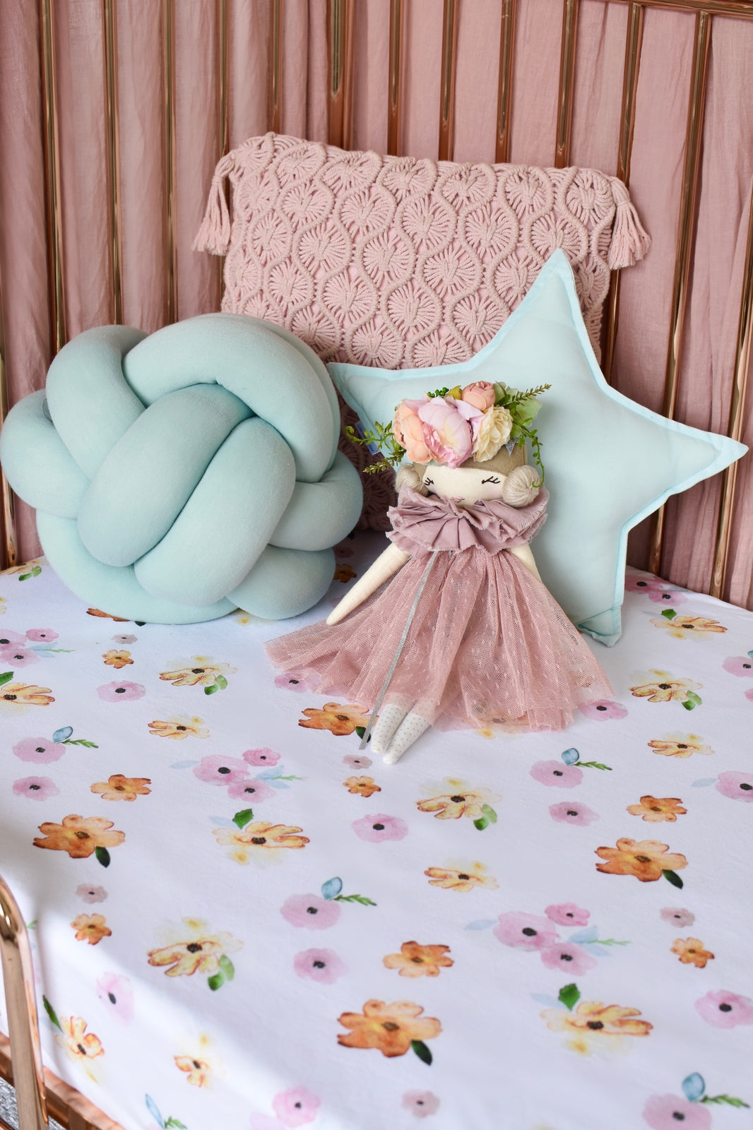 Snuggle Hunny Kids - Fitted Cot Sheet - Poppy