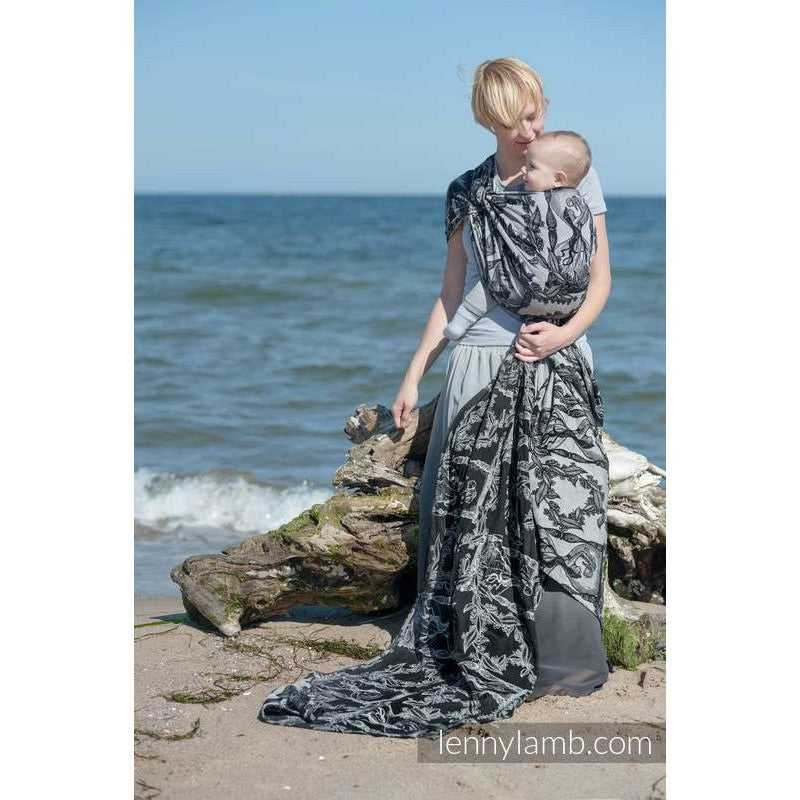 Lenny Lamb Wrap - Time Black and Cream (No Skull) - Woven Wrap - Lenny Lamb - Afterpay - Zippay Carry Them Close