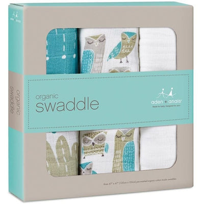 Aden and Anais - Organic swaddles Wise Guys (3 Pack), , swaddle, Aden and Anais, Carry Them Close  - 2