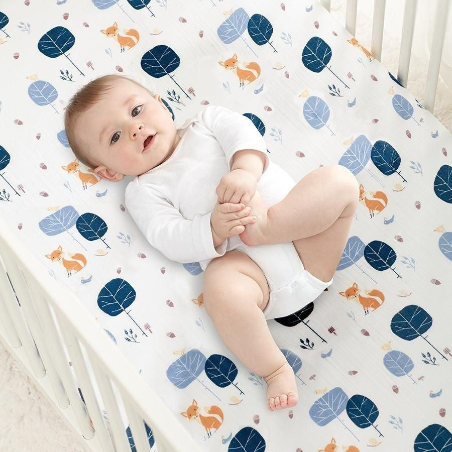 Aden and Anais - Organic Cot Sheet - In to the Woods - nursery - Aden and Anais - Afterpay - Zippay Carry Them Close