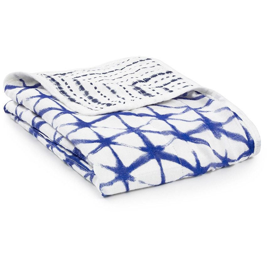Aden and Anais - Stroller Blanket - Indigo Shibori - Baby Blankets - Aden and Anais - Afterpay - Zippay Carry Them Close