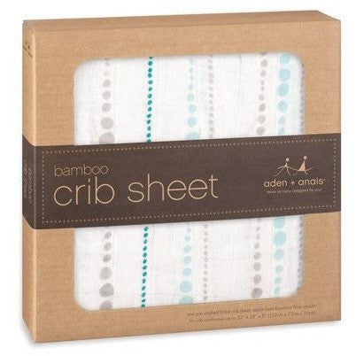 Aden and Anais - Cot Sheet - Bamboo Azure - nursery - Aden and Anais - Afterpay - Zippay Carry Them Close