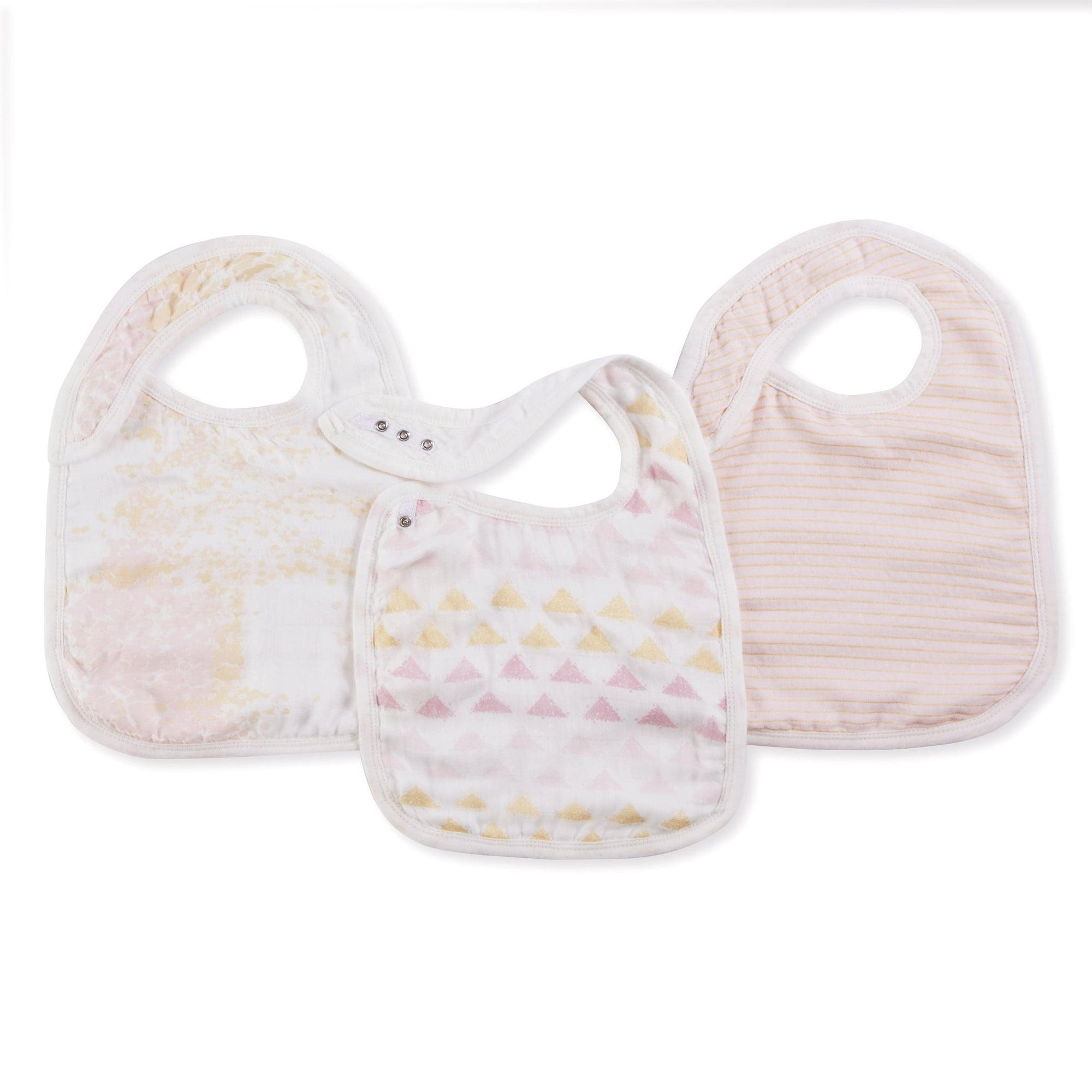 Aden and Anais - Snap Bib Silky Soft Bamboo - Set 3 - Primrose Birch Metallic