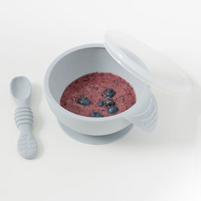 Bumkins - Silicone Grip First Foods Bowl Set - Grey