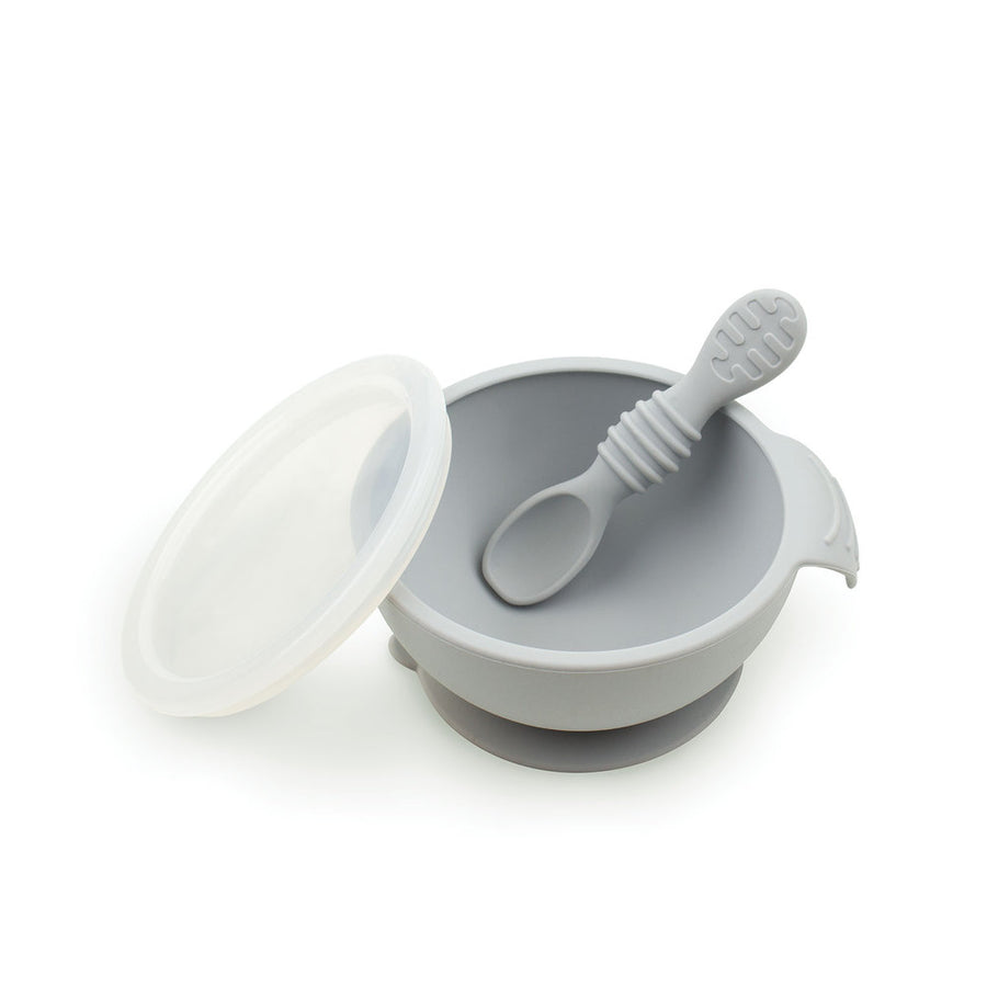 Bumkins - Silicone Grip First Foods Bowl Set - Grey