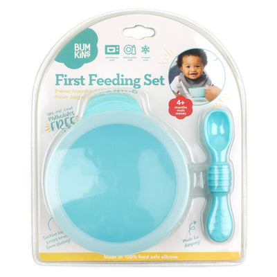 Bumkins - Silicone Grip First Foods Bowl Set - Blue