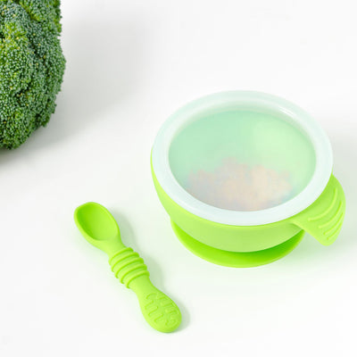 Bumkins - Silicone Grip First Foods Bowl Set - Green