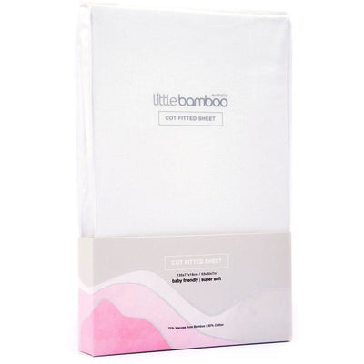 Little Bamboo - Fitted Cot Sheet White - Bedding - Little Bamboo - Afterpay - Zippay Carry Them Close