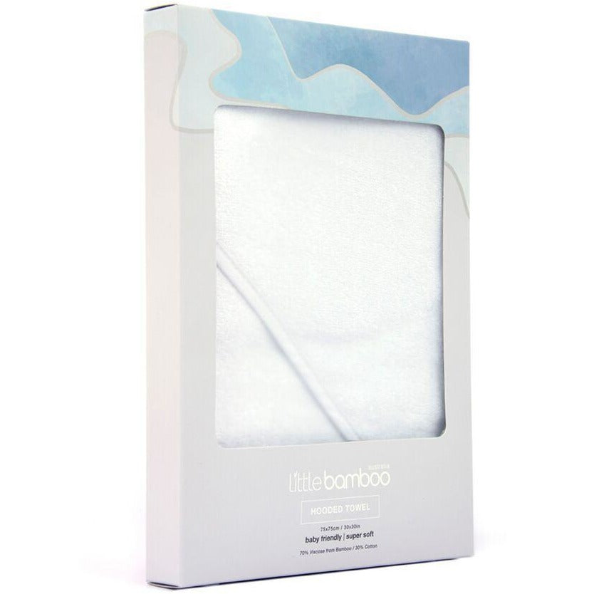 Little Bamboo - Hooded Towel White - Bath - Little Bamboo - Afterpay - Zippay Carry Them Close