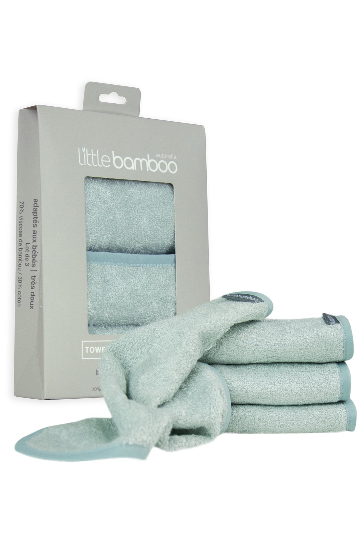 Little Bamboo - Towelling Washers (3pk) Whisper