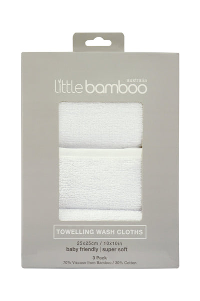 Little Bamboo - Towelling Washers (3pk) Natural