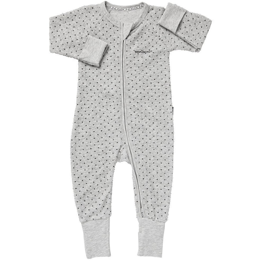 Bonds - Zip Wondersuit - GREY MARLE & ABSOLUTE STEEL SPOT