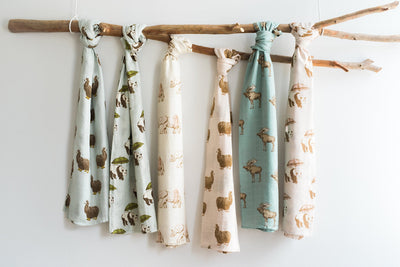 Milkbarn - Bamboo Baby Swaddle - Blue Floral