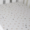 Little Turtle Baby - Fitted Cot Sheet - Beige & Grey Spots