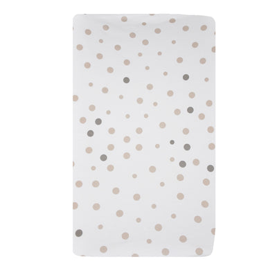 Little Turtle Baby - Changing Pad Cover - Beige & Grey Spots