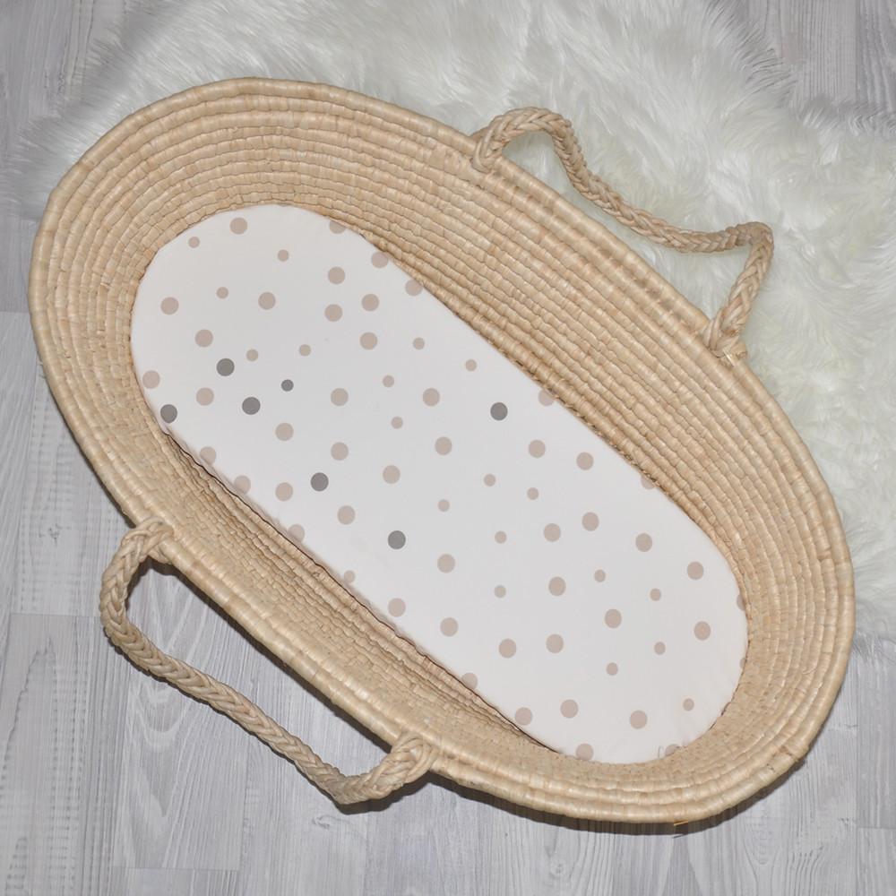 Little Turtle Baby - Changing Pad Cover - Beige & Grey Spots