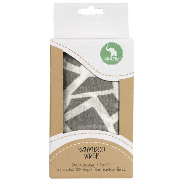 All4Ella Bamboo Baby Swaddle Wrap - Geometric Grey - Swaddle - All4Ella - Afterpay - Zippay Carry Them Close