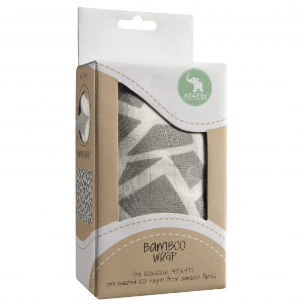 All4Ella Bamboo Baby Swaddle Wrap - Geometric Grey - Swaddle - All4Ella - Afterpay - Zippay Carry Them Close