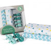 All4Ella Muslin Baby Swaddle Wraps & Pram Pegs Set - Hearts & Chevron Turquoise - Swaddle - All4Ella - Afterpay - Zippay Carry Them Close