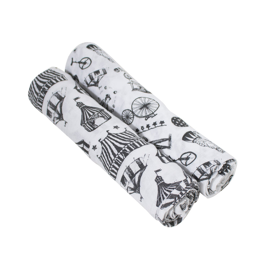 Bebe Au Lait - Bamboo Baby Swaddle - Circus & Big Tops (2pk)