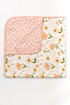 Clementine Kids - Reversible Muslin Blanket Quilt - Blush Bloom