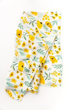 Clementine Kids Cotton Muslin Baby Swaddle Buttercup Blossom Carry Them Close