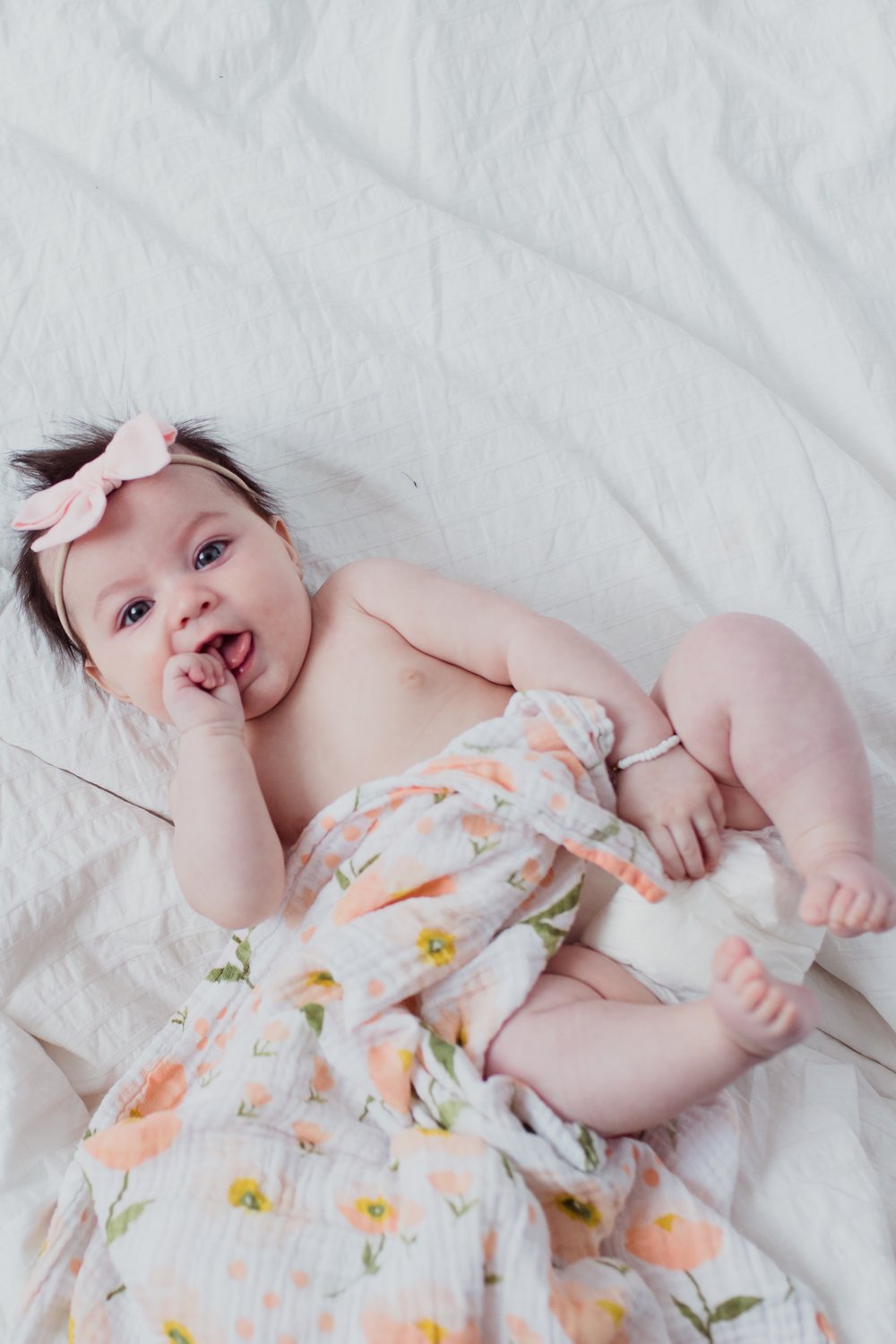 Clementine Kids Cotton Muslin Baby Swaddle Blush Bloom Carry Them Close