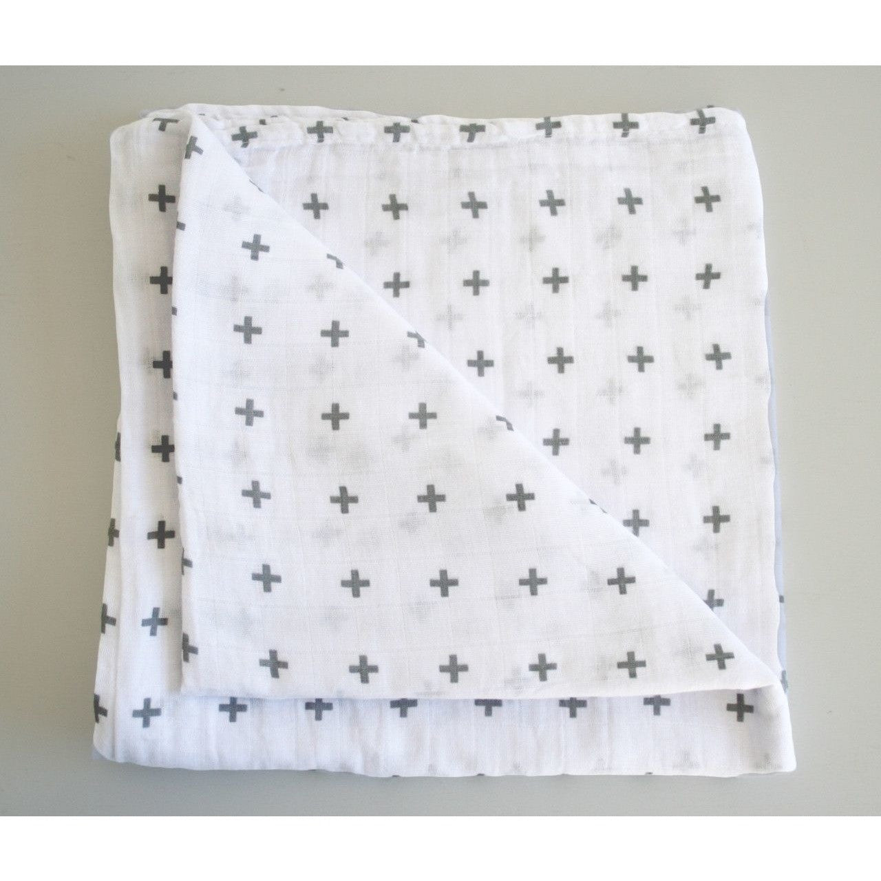 Alimrose Muslin Swaddle - Charcoal Crosses - Swaddle - Alimrose - Afterpay - Zippay Carry Them Close