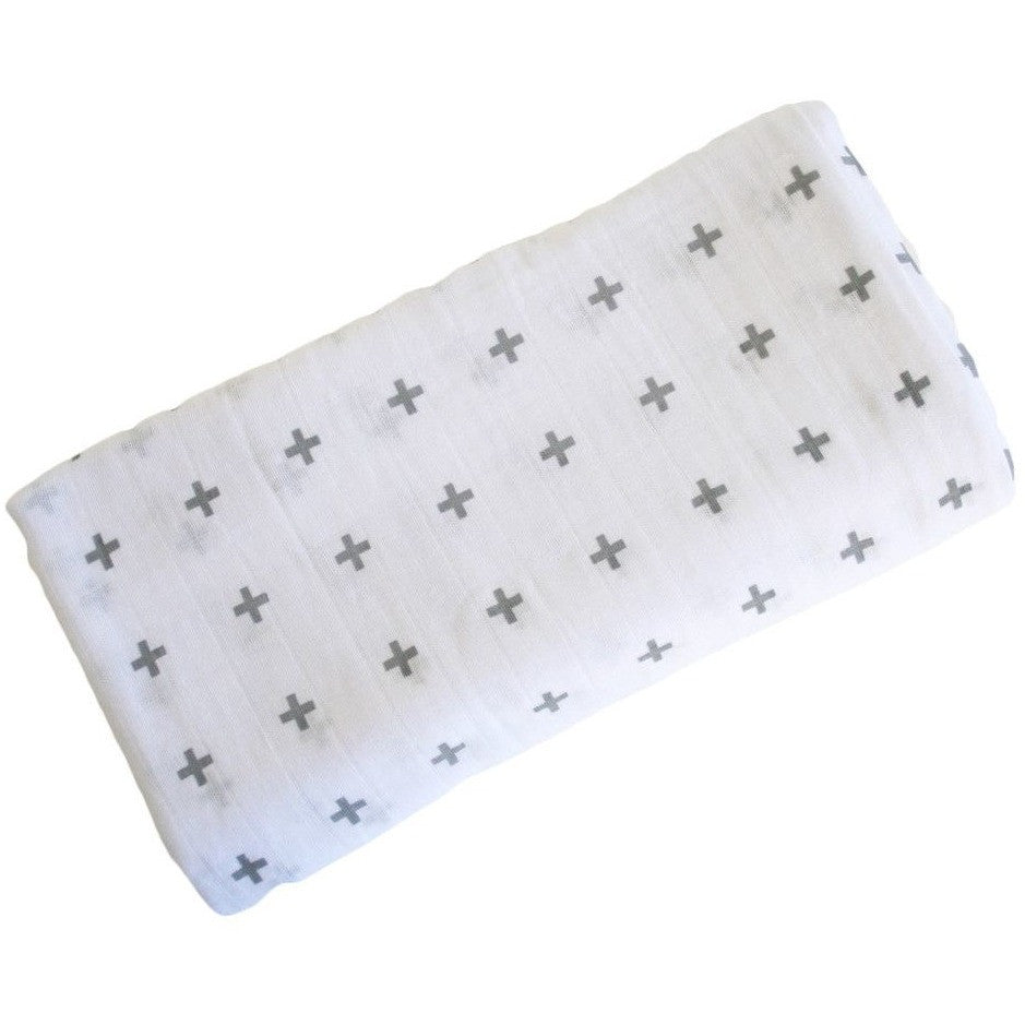 Alimrose Muslin Swaddle - Charcoal Crosses - Swaddle - Alimrose - Afterpay - Zippay Carry Them Close