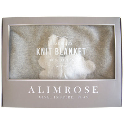 Alimrose Knit Cot Blanket - Bunnies and Dots Ivory - Bedding - Alimrose - Afterpay - Zippay Carry Them Close