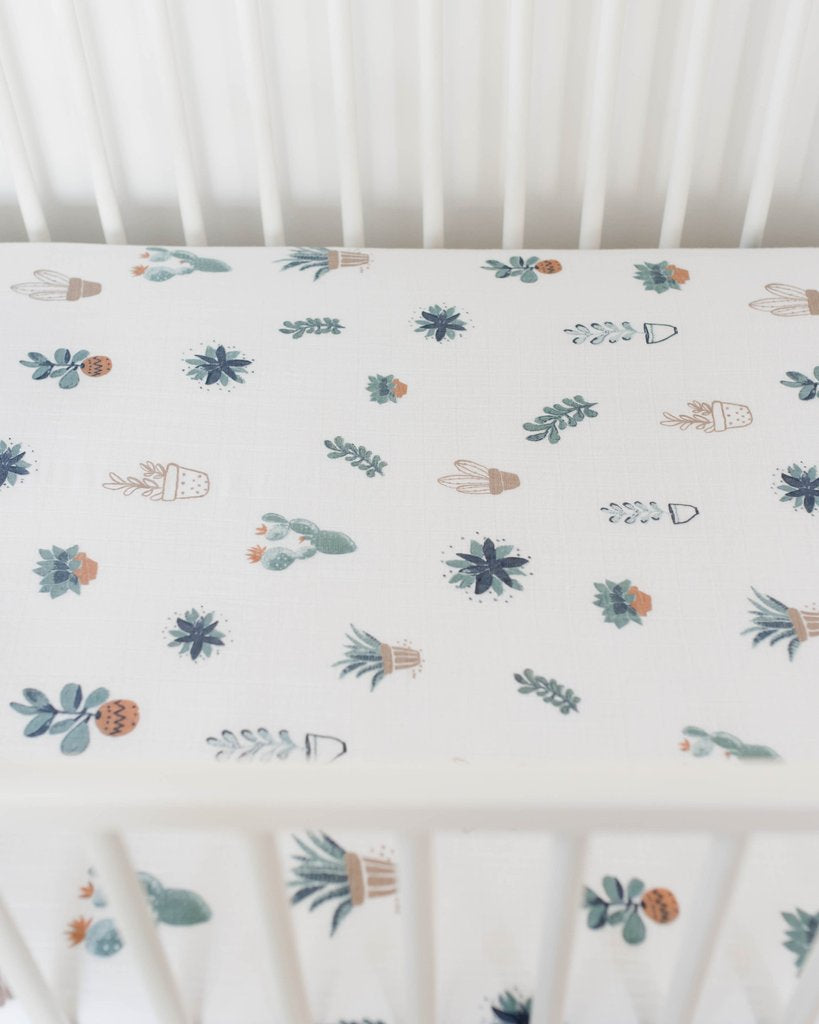 Little Unicorn - Cotton Muslin Cot Sheet - Prickle Pots