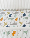 Little Unicorn - Cotton Muslin Cot Sheet - Dino Friends