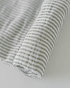 Little Unicorn - Cotton Muslin Baby Swaddle - Grey Stripe