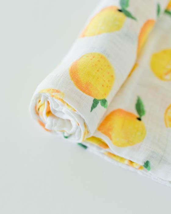 Little Unicorn - Cotton Muslin Baby Swaddle - Lemon