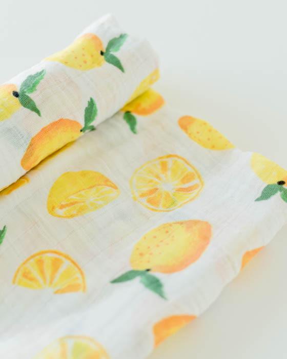 Little Unicorn - Cotton Muslin Baby Swaddle - Lemon