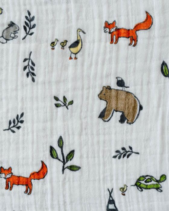 Little Unicorn - Cotton Muslin Baby Swaddle - Forest Friends
