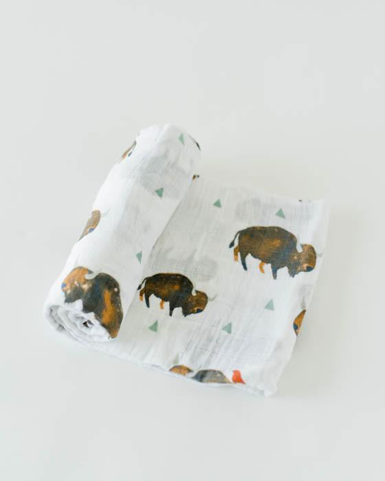 Little Unicorn - Cotton Muslin Baby Swaddle - Bison