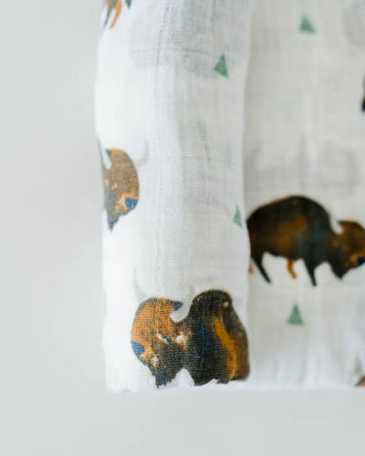 Little Unicorn - Cotton Muslin Baby Swaddle - Bison