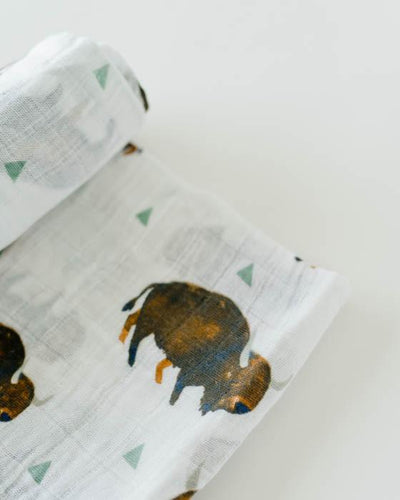 Little Unicorn - Cotton Muslin Baby Swaddle - Bison