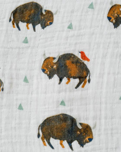 Little Unicorn - Cotton Muslin Baby Swaddle - Bison