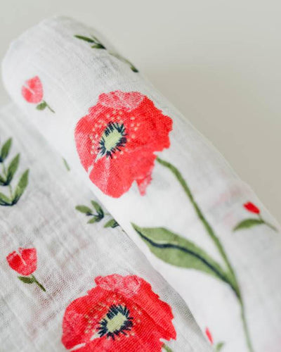 Little Unicorn - Cotton Muslin Baby Swaddle - Summer Poppy