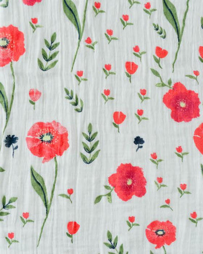 Little Unicorn - Cotton Muslin Baby Swaddle - Summer Poppy