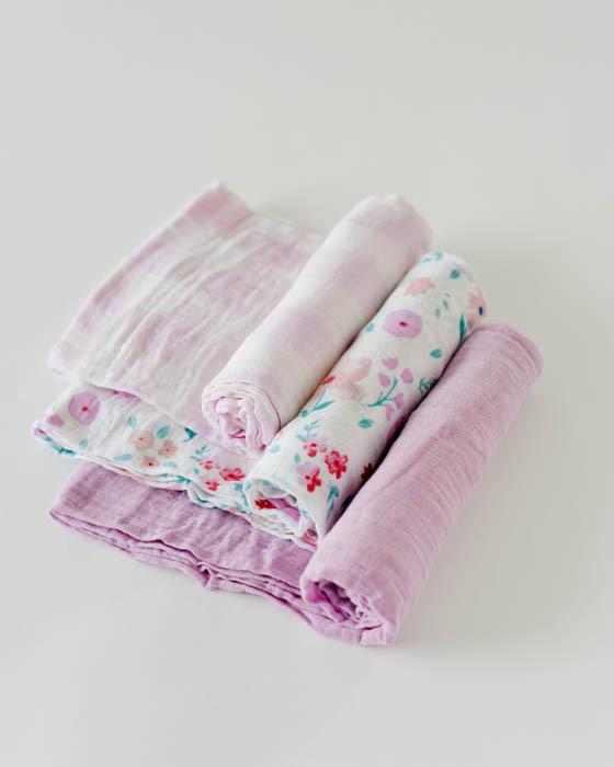 Little Unicorn - Cotton Muslin Baby Swaddle (Set 3) - Morning Glory