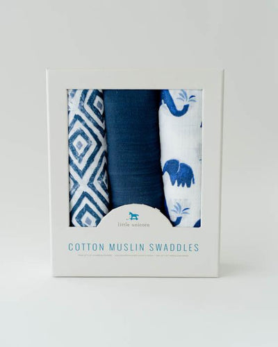 Little Unicorn - Cotton Muslin Baby Swaddle (Set 3) - Indie Elephant