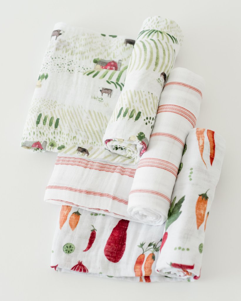 Little Unicorn - Cotton Muslin Baby Swaddle (Set 3) - Farmers Market